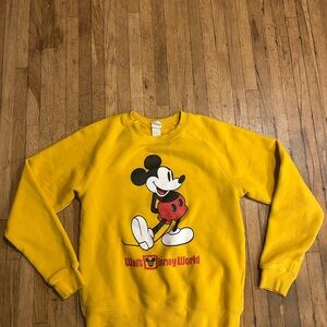 Disney Yellow Mickey Mouse Crewneck Sweatshirt